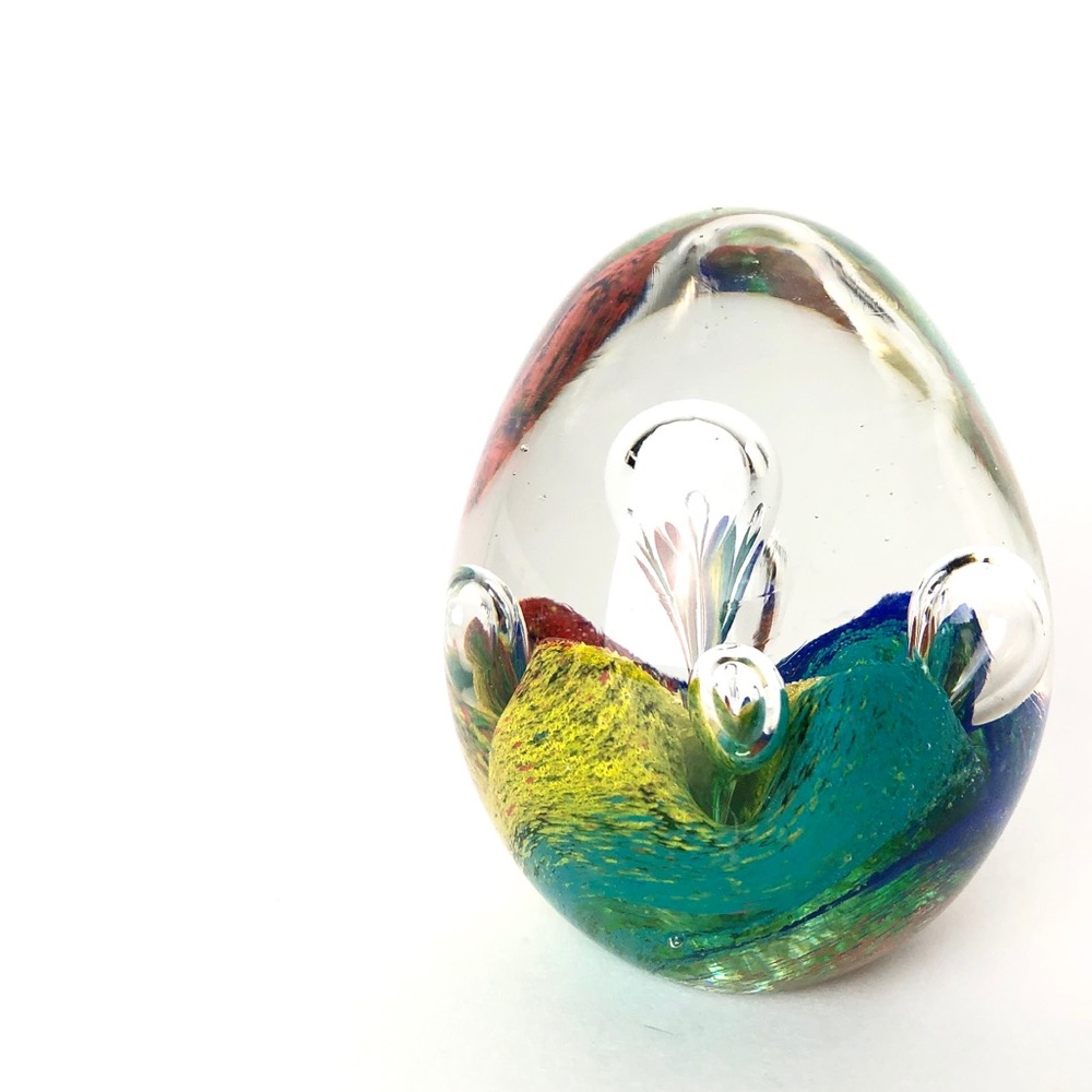 Round Glass multicolor unique paperweight trinket